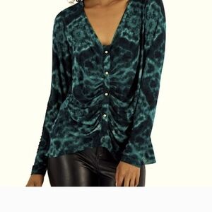 Teal Button-Down Women's Top